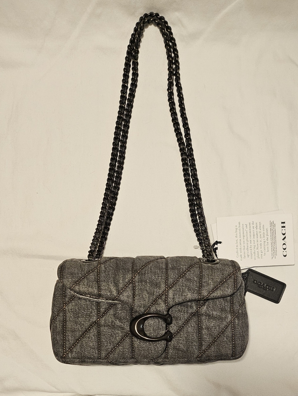 *NWT* COACH Tabby 20 in Quilted Denim - Grey - Picture 2 of 6